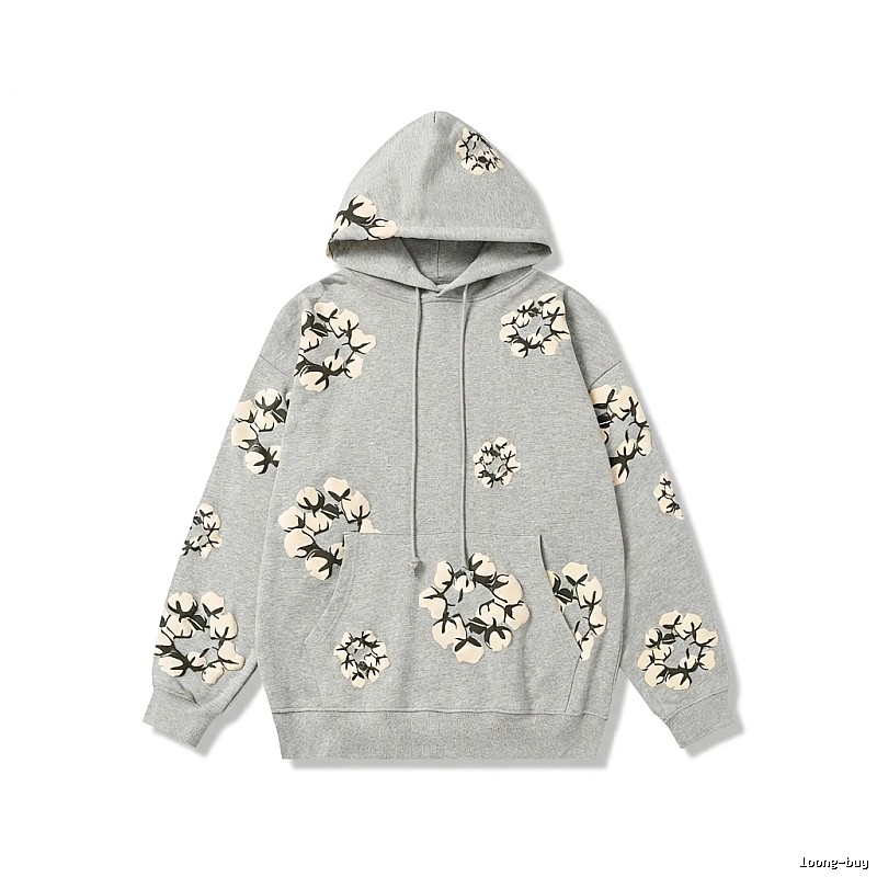 DENIM TEARS Floral Wind Grey Hoodie