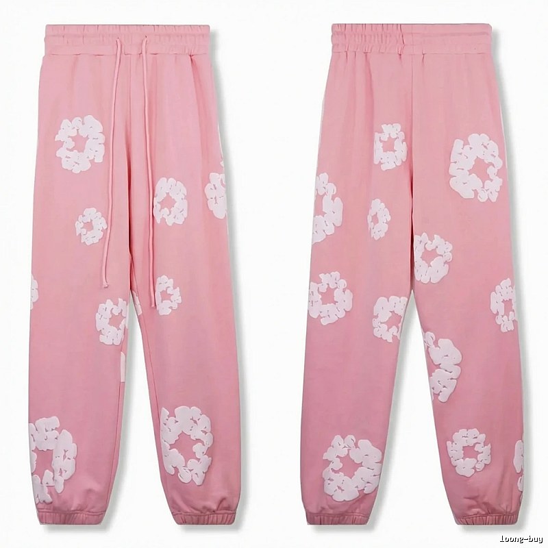 DENIM TEARS Flower Pink Sweatpants