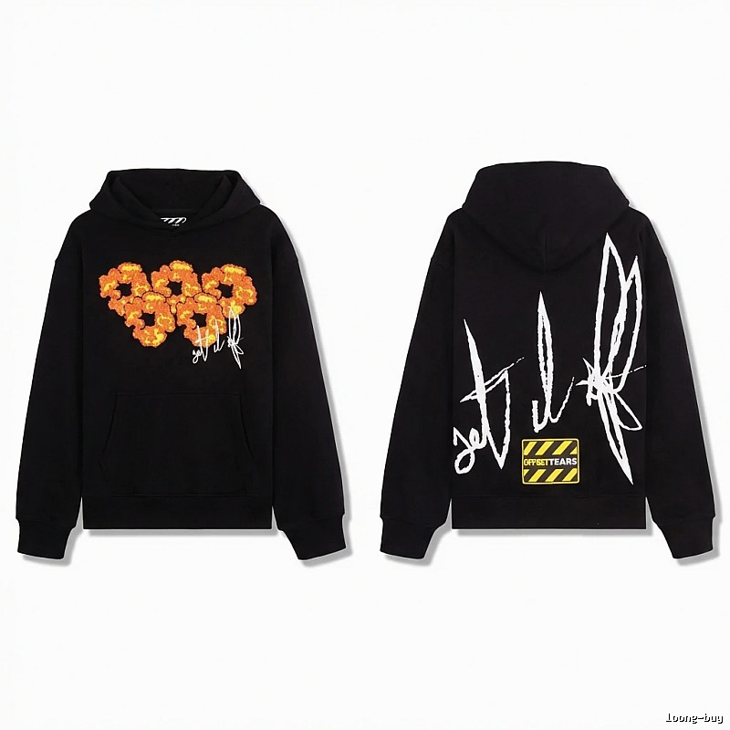 DENIM TEARS Graffiti Style Black Sweatshirt