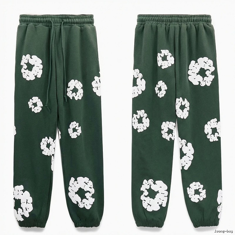 Denim Tears Printed Casual Dark Green Pants