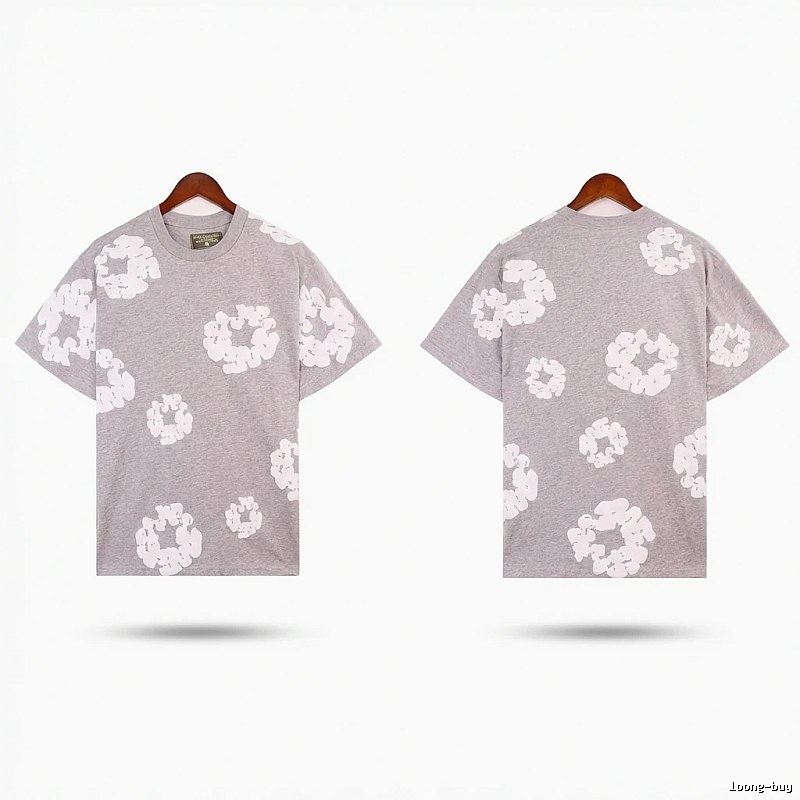 DENIM TEARS Printed Casual Grey T-shirt