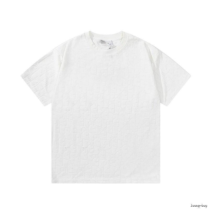 Dior All-over Monogram Print Light Luxury Style White T-Shirt
