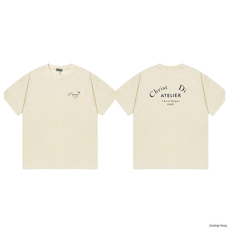 Dior Atelier Minimalist Style Beige Short-sleeve T-shirt