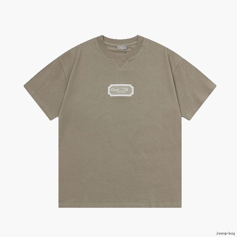 Dior Couture Minimalist Khaki Short-sleeve T-shirt