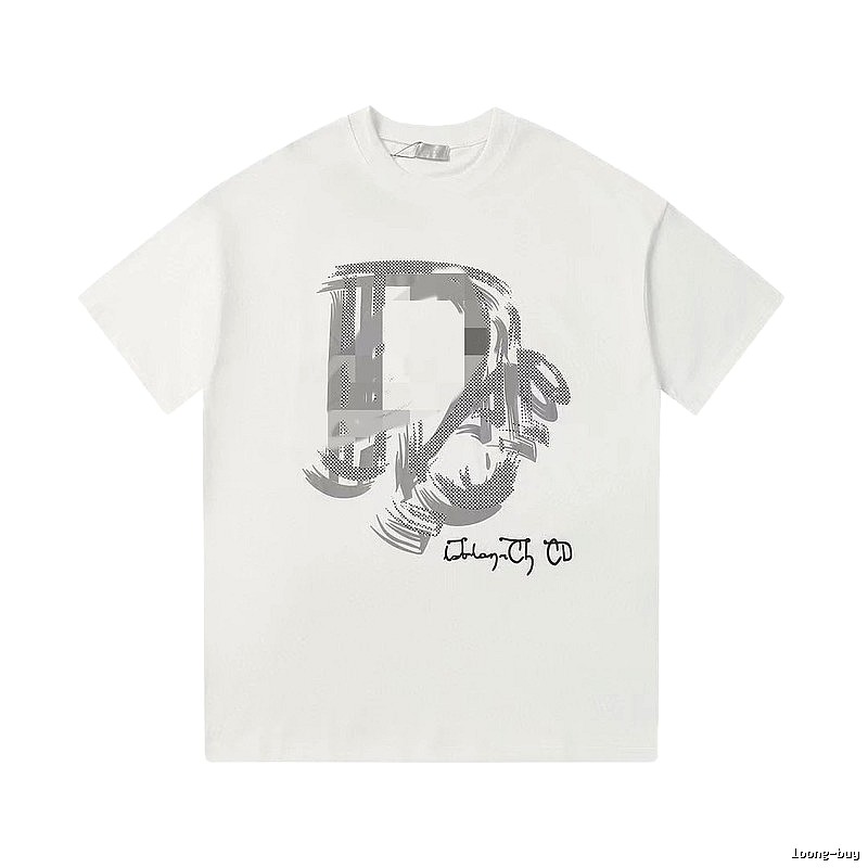 Dior Graffiti Collection Trendy & Cool Style White Short-sleeve T-shirt