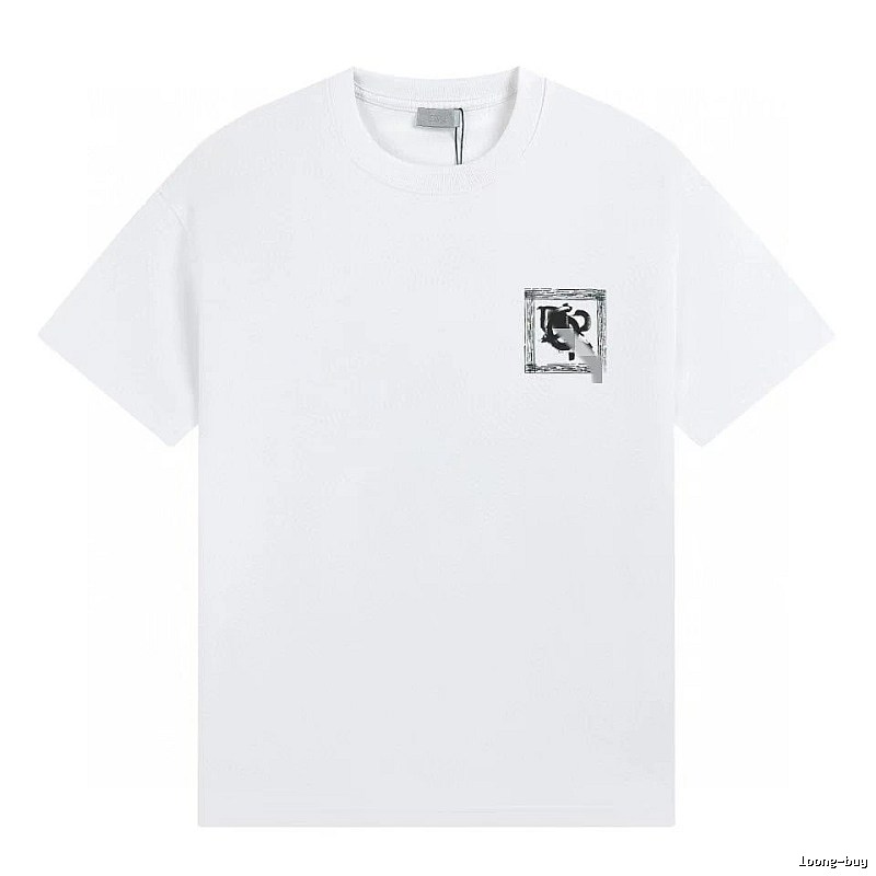 Dior Graffiti Print Minimalist Style White Short-sleeve T-shirt