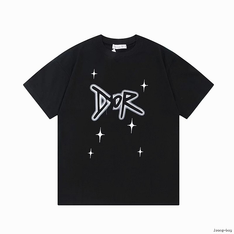 Dior Graffiti Star Street Style Black Short-sleeve T-shirt