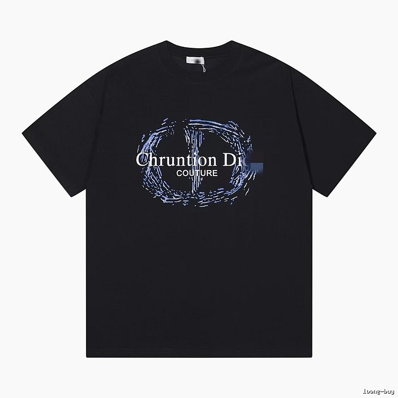 Dior Haute Couture Graffiti-style Black Short-sleeve T-shirt