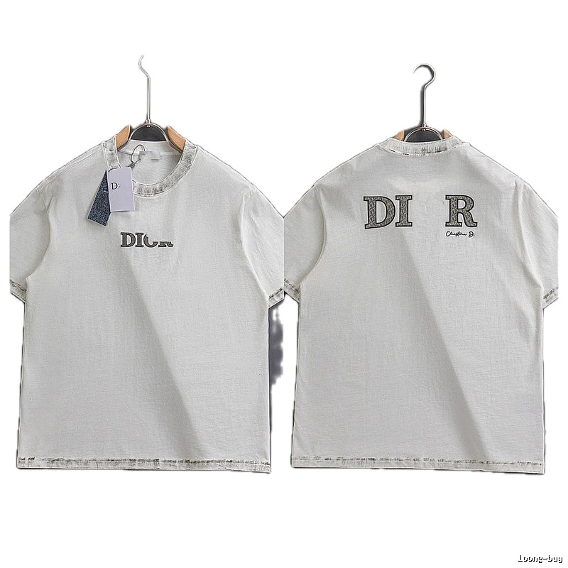Dior Letter Print Vintage White T-shirt