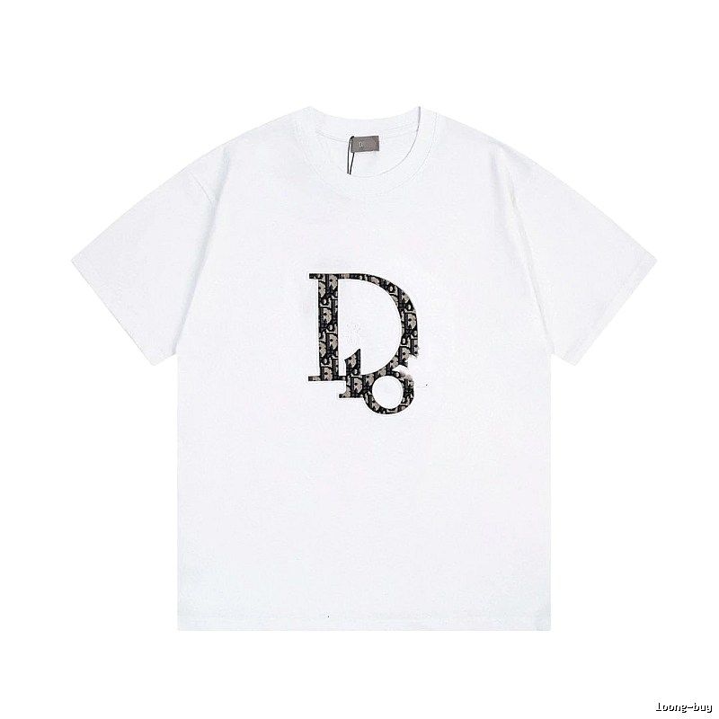 Dior Monogram Light Luxury Style White Short-sleeved T-shirt