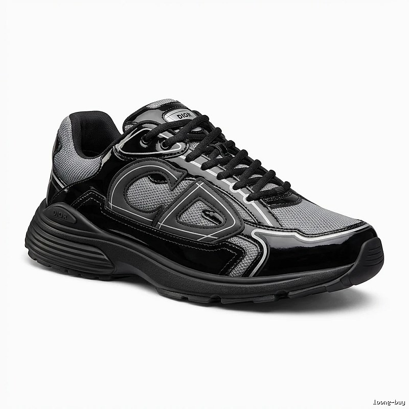 Dior retro-style black and grey sports shoes