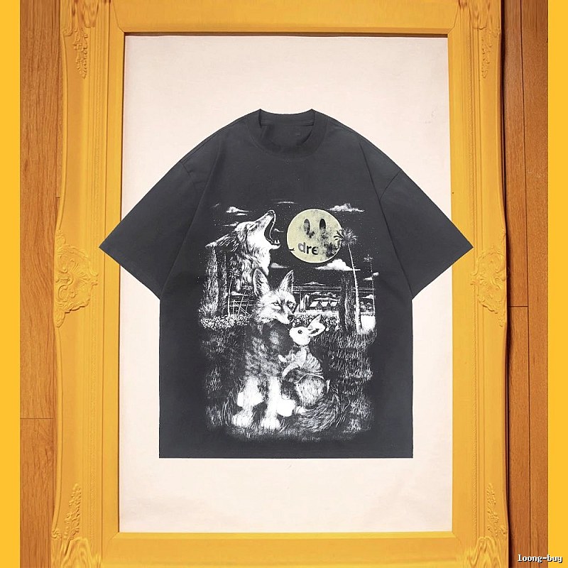 DREW Animal Print Street Style Black T-Shirt