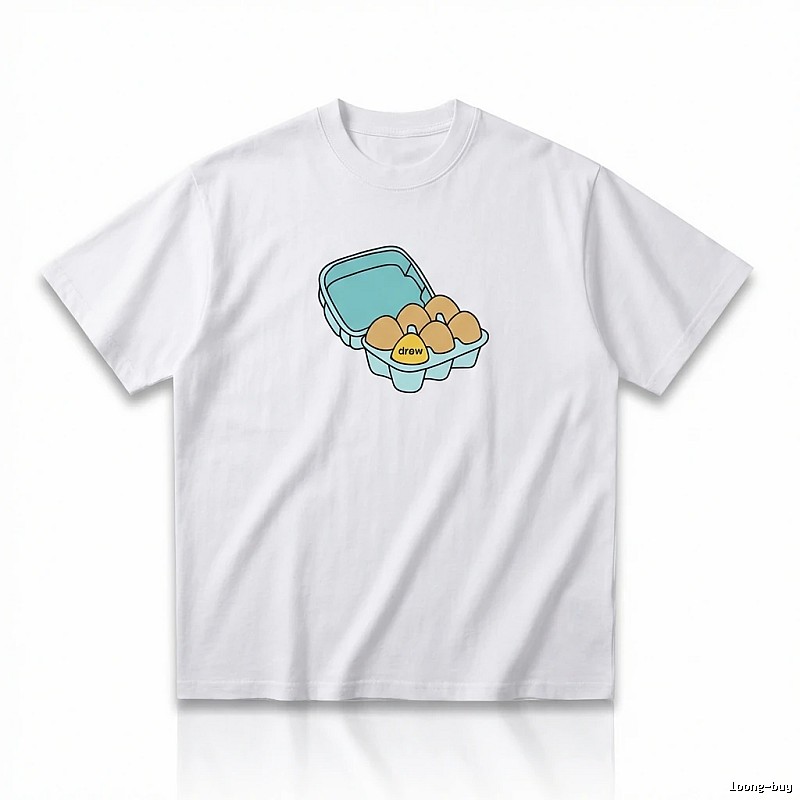 DREW Egg Series Simple White T-shirt