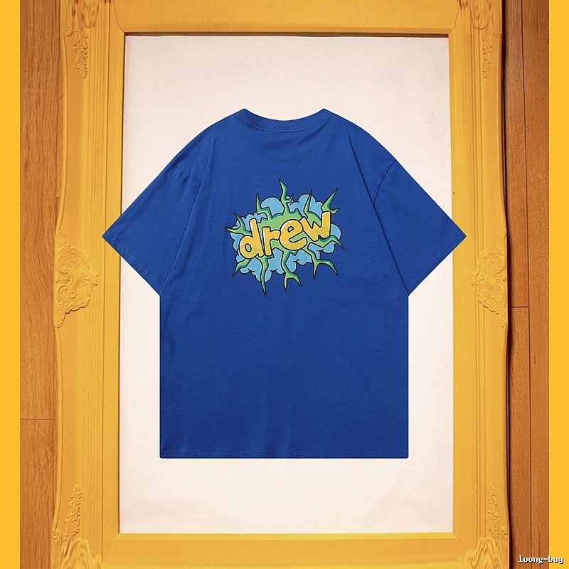 DREW Explosion Print Street Style Blue T-Shirt