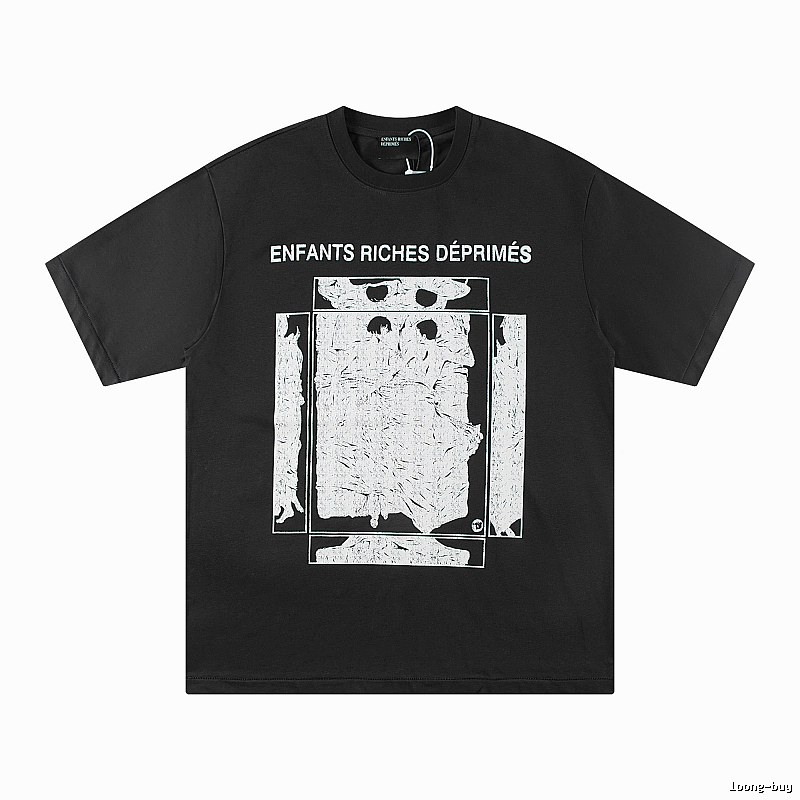 ERD Portrait Print Dark Style Black T-shirt