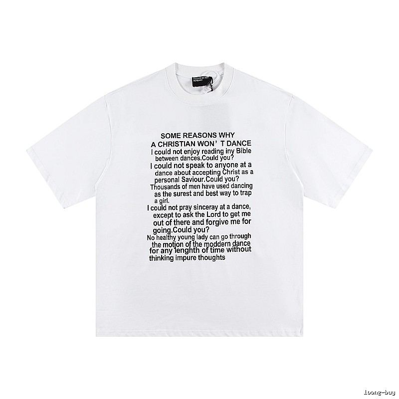 ERD Slogan Print Street Style White T-Shirt