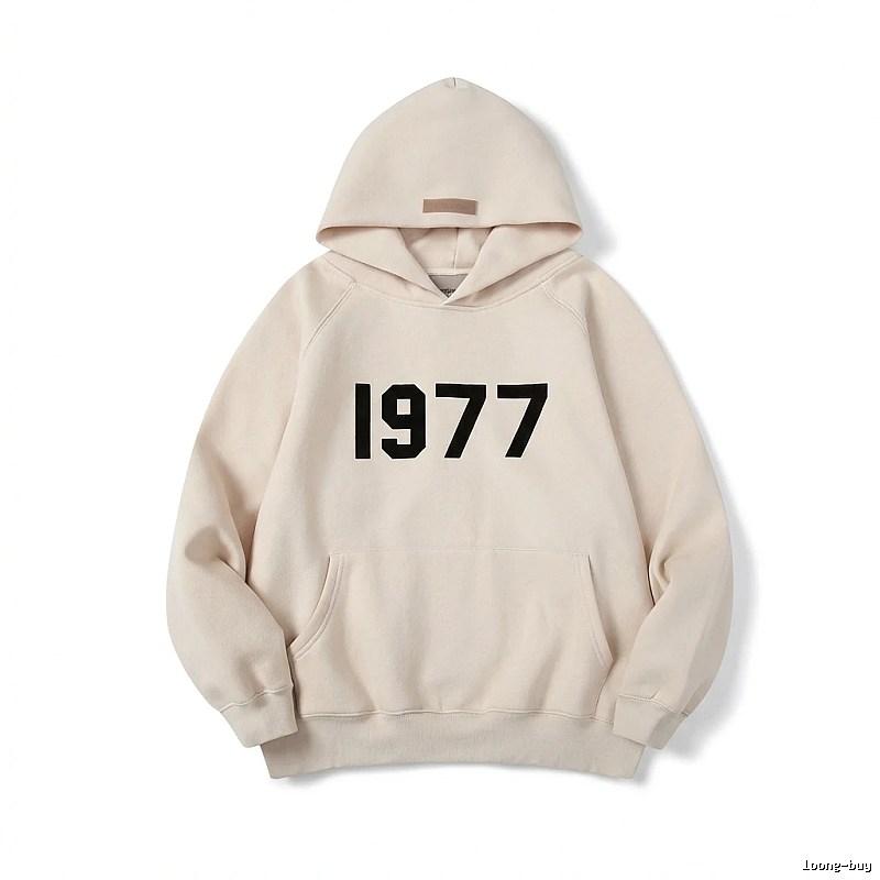 ESSENTIALS 1977 Series Minimalist Style Beige Hoodie