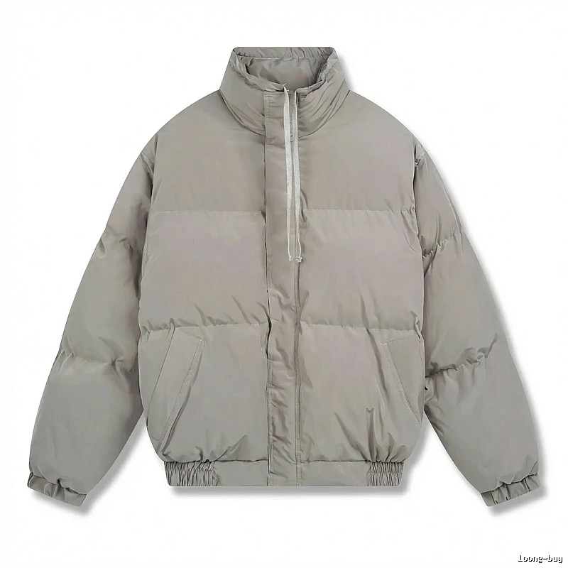 ESSENTIALS cotton-padded coat, simple style, gray