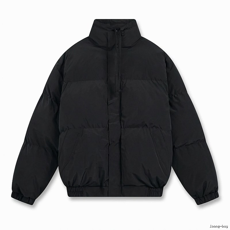 ESSENTIALS minimalist style black cotton-padded jacket