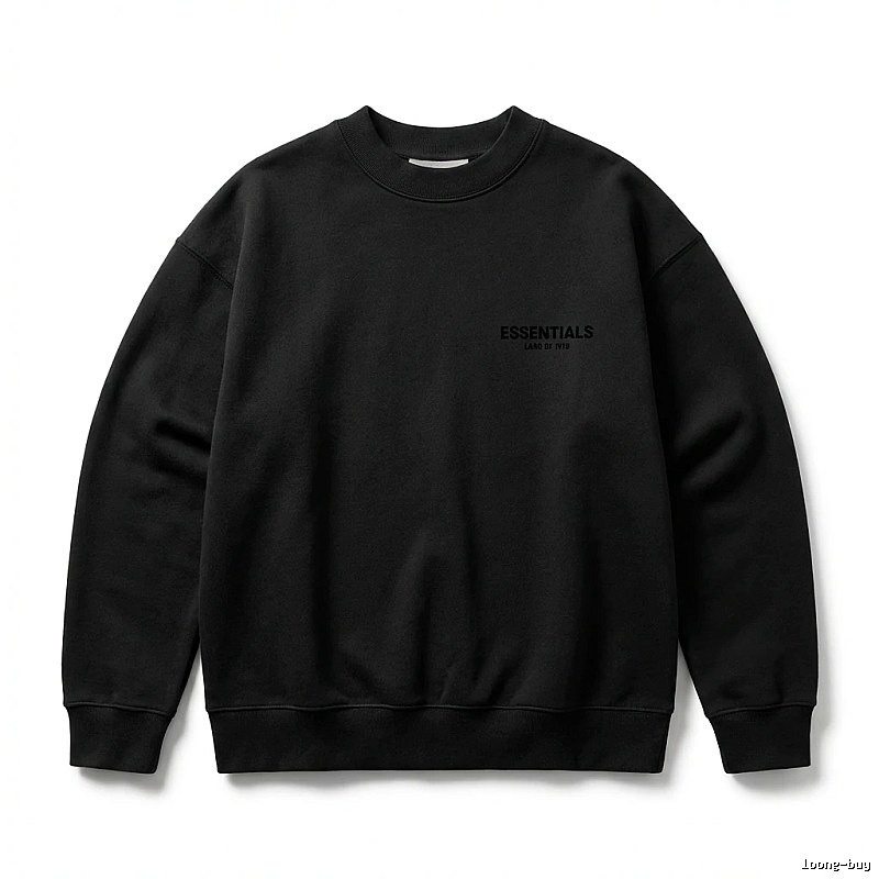 ESSENTIALS minimalist style black sweatshirt
