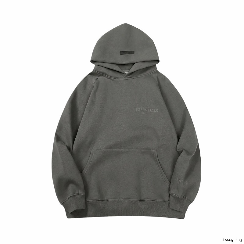 ESSENTIALS minimalist style grey hoodie