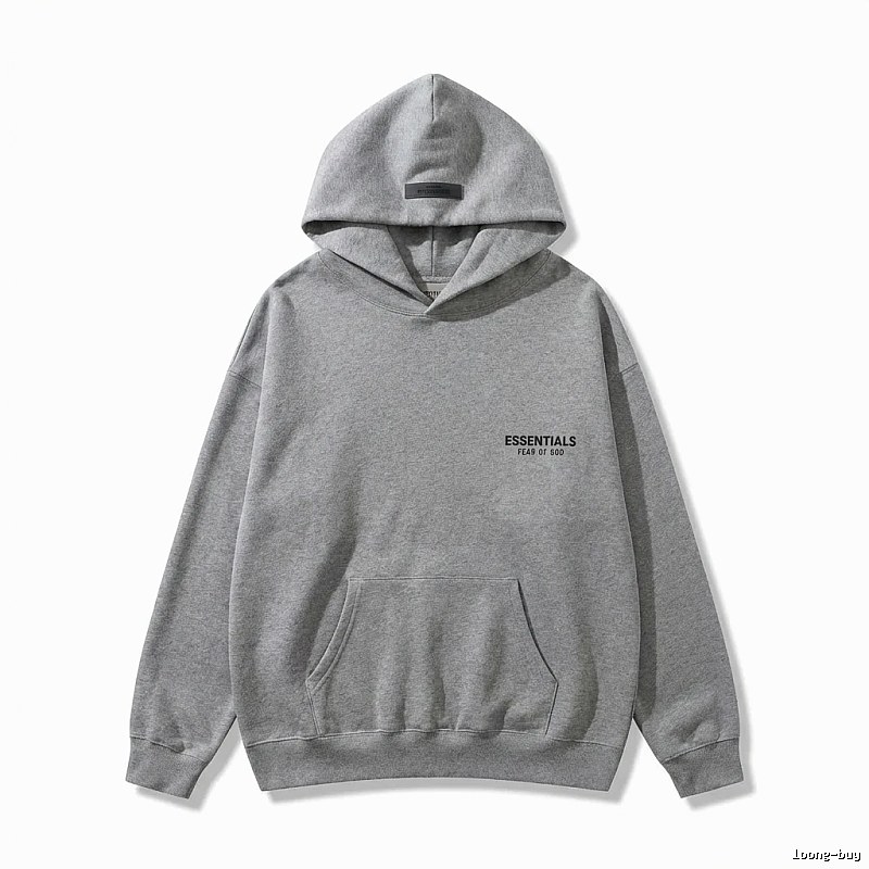 ESSENTIALS minimalist-style grey hoodie
