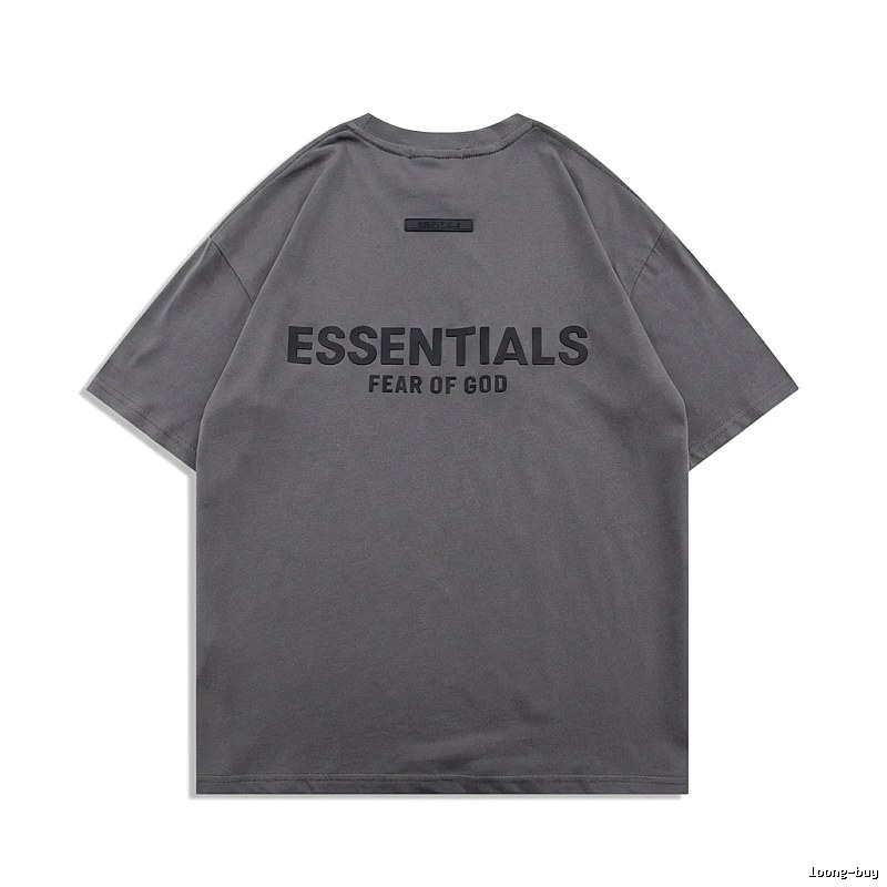 ESSENTIALS Simple Grey Short-sleeve Shirt