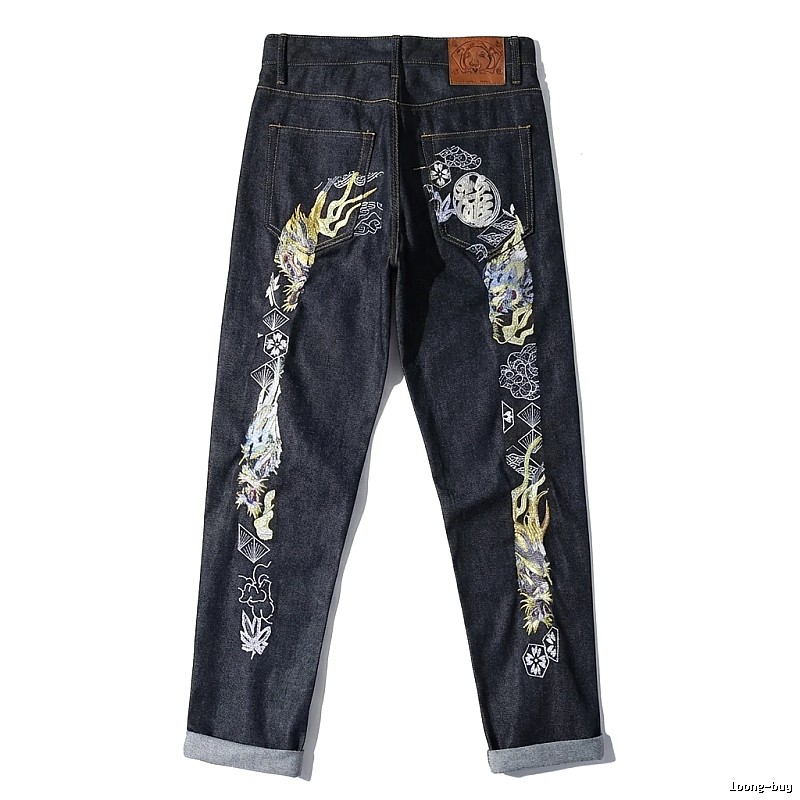 EVISU embroidered trendy brand jeans