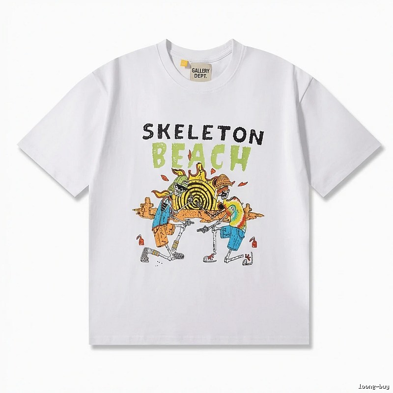 Gallery Dept Skull Beach Print White T-shirt
