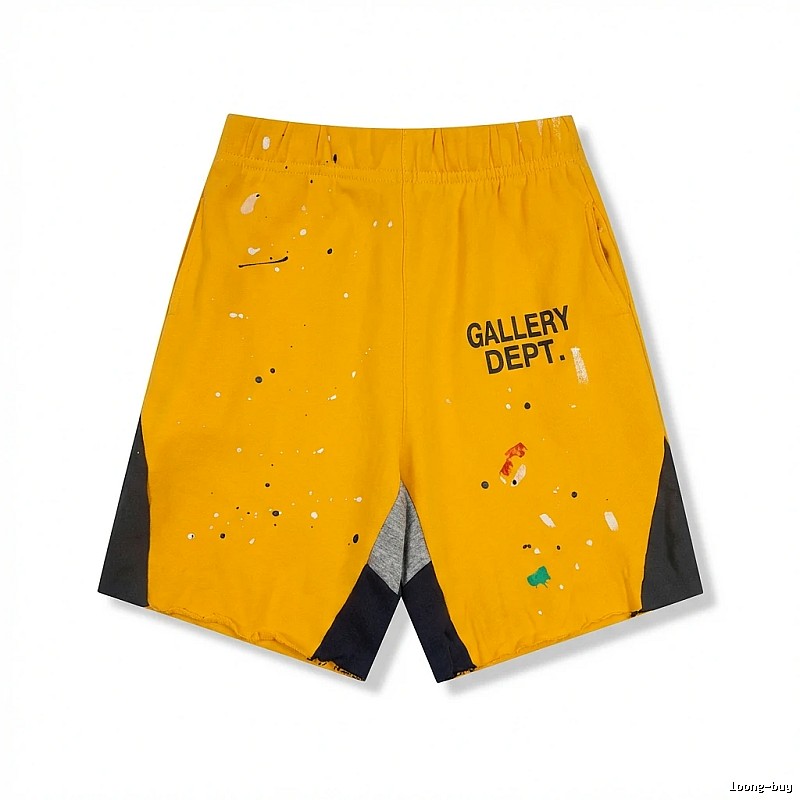 Gallery Dept splashed ink style yellow shorts
