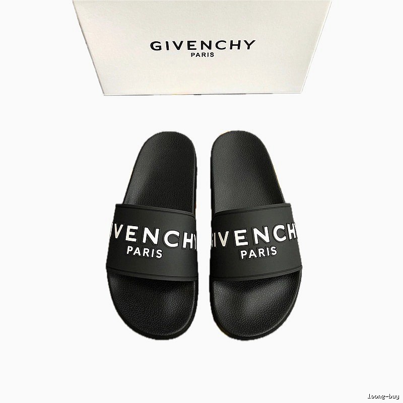 Givenchy Cool Trendy Letter Print Black Slide Sandals