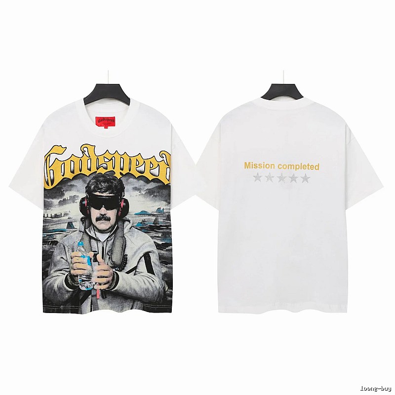Godspeed Portrait Print Street Style White T-Shirt