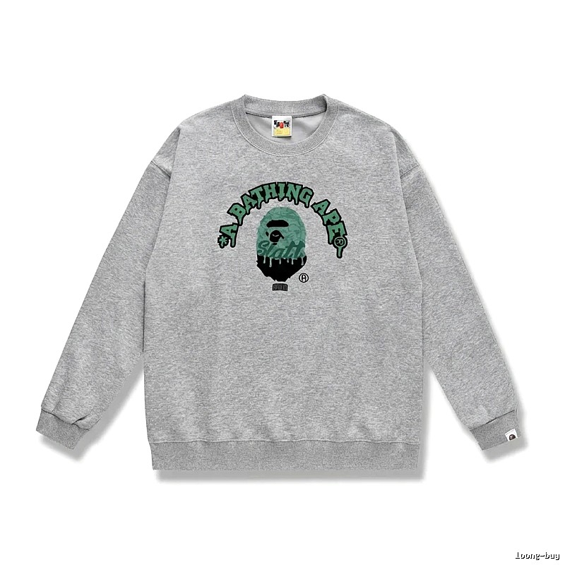 Grey hoodie with Bape Ape Head logo