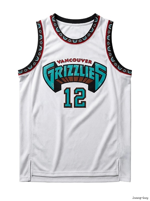 Grizzlies No. 12 white basketball jersey