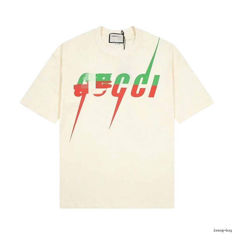 Gucci Color-block Print Casual Style Off-white Short-sleeve T-shirt