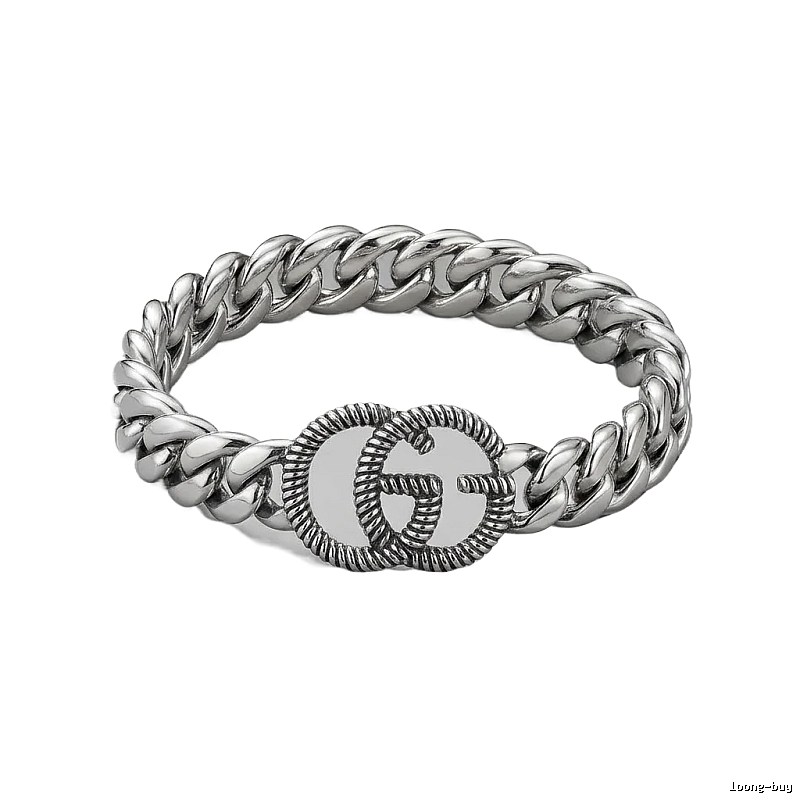 Gucci Double G Retro Style Silver Bracelet