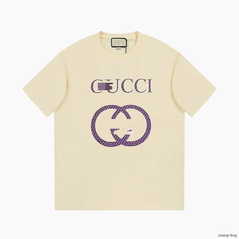 Gucci Double G Vintage Style Beige Short Sleeve T-Shirt