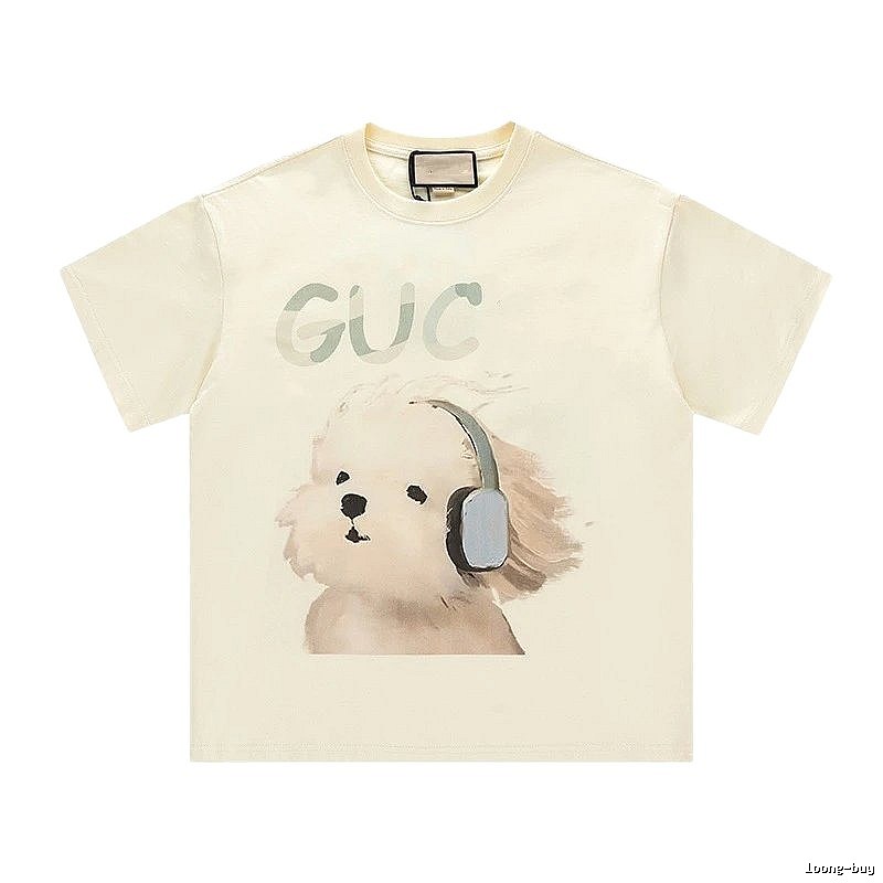 Gucci Puppy Print Casual Off-white T-Shirt