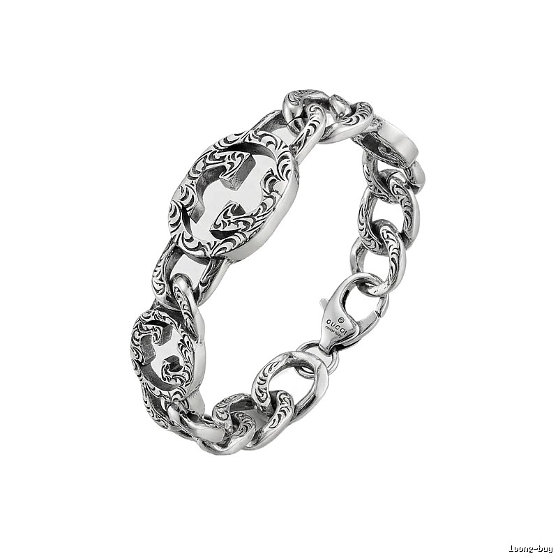 Gucci retro-style silver bracelet