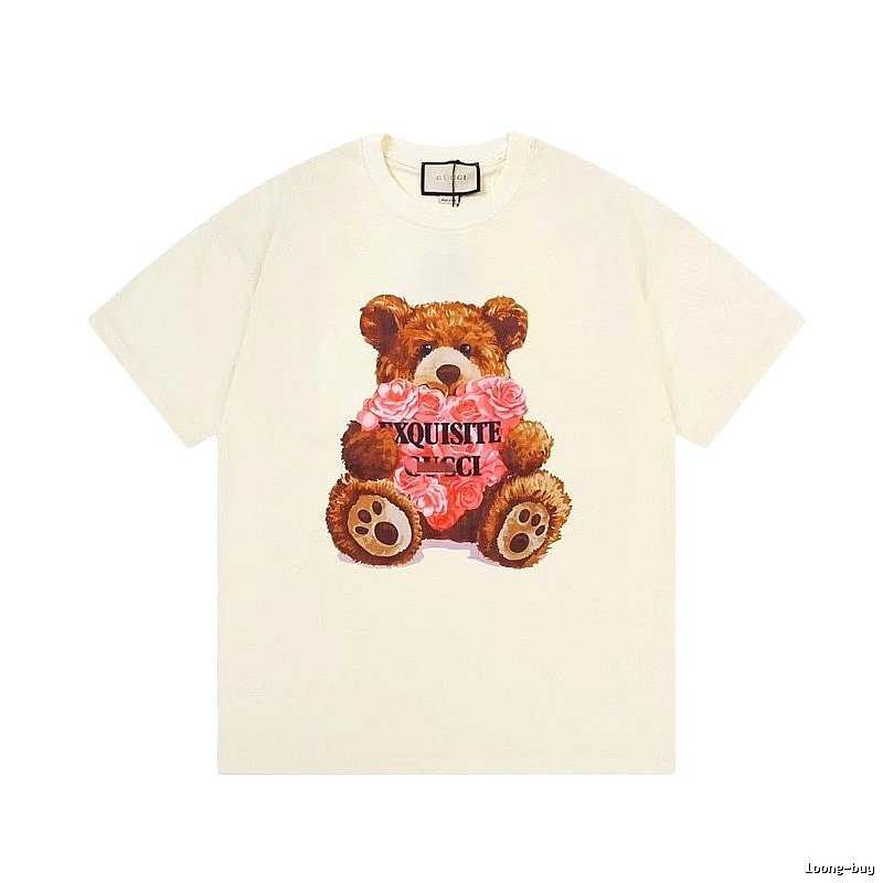 Gucci Teddy Bear Print Casual Off-white T-shirt