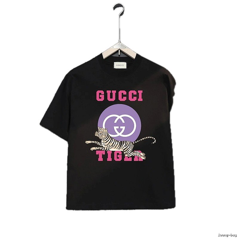 Gucci Tiger Print Trendy Black T-shirt