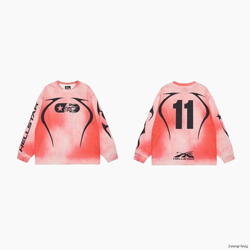 Hellstar 11 Street Style Gradient Pink Long-sleeve T-shirt