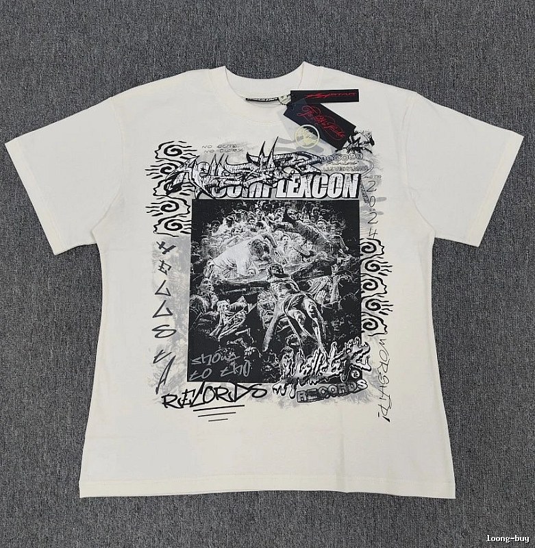 Hellstar Co-branded Graffiti Street Style Off-white T-shirt