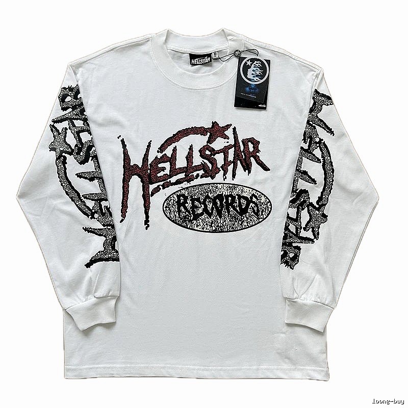 Hellstar dark style white long-sleeved shirt