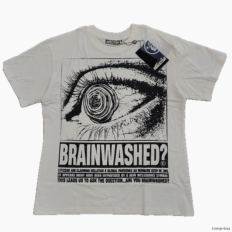Hellstar Eye Print Street Style White T-Shirt