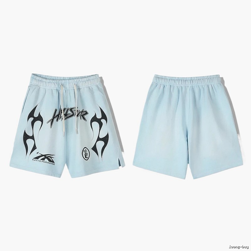 Hellstar Flame Wind Light Blue Shorts
