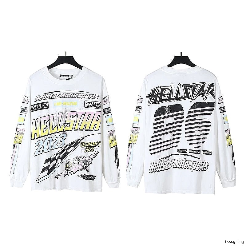 Hellstar Racing Style White Sweatshirt