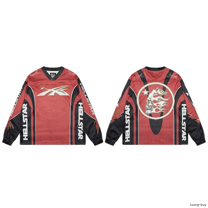 Hellstar Skull Street Style Red and Black Jersey