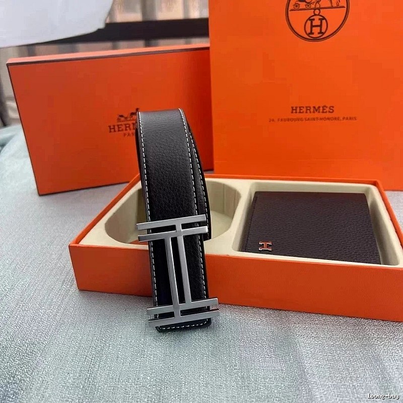 Hermes Weekend Accessory Focus Reversible Leather Belt Gift Ready