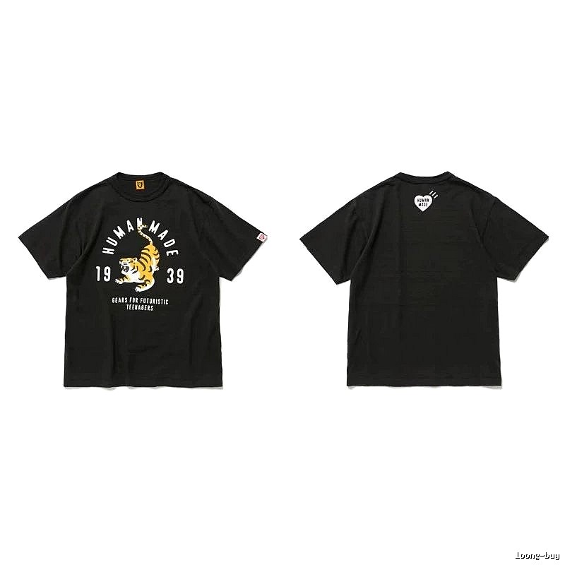 Human Made Resort Heart logo T-shirt Black Green Human with Premium Look